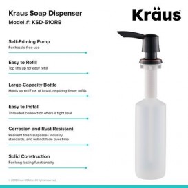 Диспенсер для рідкого мила Kraus Savan латунь / пластик темний шоколад KSD-51-ORB