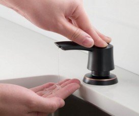 Диспенсер для рідкого мила Kraus Savan латунь / пластик темний шоколад KSD-51-ORB