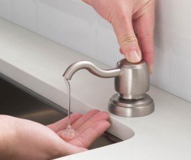 Диспенсер для рідкого мила Kraus Mylo латунь / пластик матовий нікель KSD-52SFS