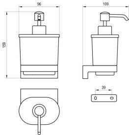 Диспенсер для жидкого мыла Ravak Chrome II CR II 231 с держателем хром глянцевый X07P1367