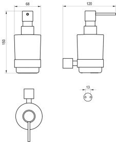 Диспенсер для жидкого мыла Ravak Fold FD 231 с держателем матовая нержавеющая сталь X07P1345
