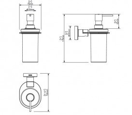 Диспенсер для рідкого мила Sonia Tecno Project підвісний латунь/скло матовий нікель 119400