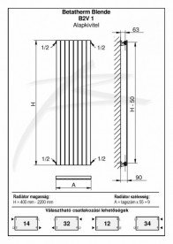 Дизайнерский радиатор Betatherm Blende 160х39,4 см сталь белый B2V 2160/07 9016 99