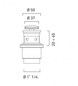 Донный клапан Catalano для раковин с переливом нержавеющая сталь хром 5PIPC300