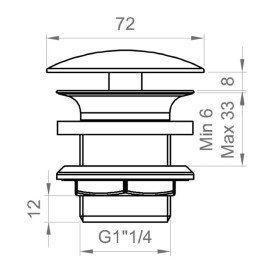 Донний клапан для раковини без переливу Ponsi clik-clak білий глянсовий BTSCALVR67