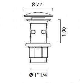Донный клапан для раковины Catalano без перелива белый 5PCBSL00