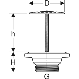 Донный клапан для раковины Geberit со свободным изливом сетчатый фильтр нержавеющая сталь полированная 152.005.00.1
