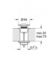 Донный клапан для раковины Grohe 1¼ фантомный черный 29510KF0