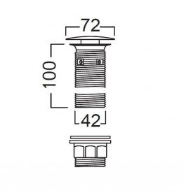 Донный клапан для раковины Hatria Accessori хром YXMP