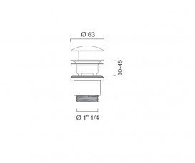 Донний клапан для раковини і біде Catalano хром 5PISC00