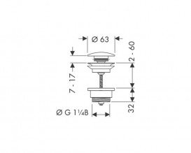 Донный клапан для раковины и биде Hansgrohe push-open матовый белый 50100700