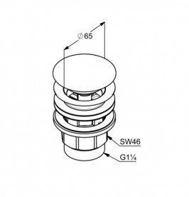 Донний клапан для раковини Kludi Push-Open хром 1042605-00
