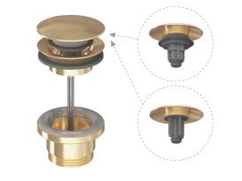 Донный клапан для раковины Ravak Click-Clack матовое золото X03051