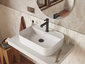 Донный клапан для раковины Ravak Flat черный матовый 8L033401