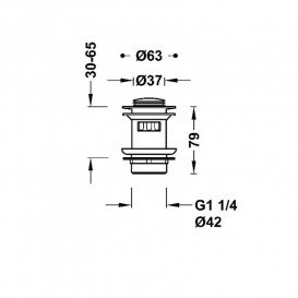 Донний клапан для раковини з переливом Tres Click-Clack хром 134215025