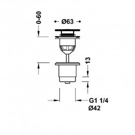 Донний клапан для раковини Tres Click-Clack Simple-Rapid матове рожеве золото 24284001OPM