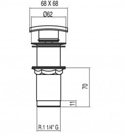 Донный клапан для раковины Tres без водослива Click-Clack хром 13434120