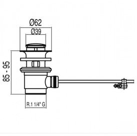 Донний клапан для раковини Tres хром 13474310