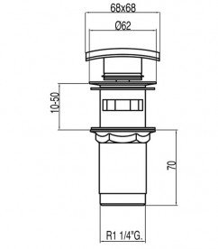 Донный клапан для раковины Tres с водосливом Click-Clack хром 13434020
