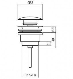 Донный клапан для раковины Tres Simple-Rapid Click-Clack хром 13454010