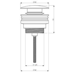 Донный клапан для раковины Villeroy & Boch Universal Taps & Fittings латунь матовый никель TVP00000302064