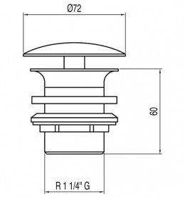 Донний клапан для вільної раковини Tres хром 13424010