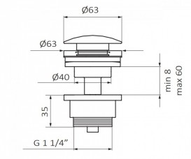 Донный клапан GRB Hydro White Click-Clack белый 05055011