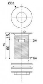 Донный клапан Jika Tigo 5/4'' антивандал хром H3701890041031