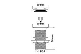 Донний клапан McAlpine для раковини без переливу click-clack 1¼ латунь хром CWU60CB