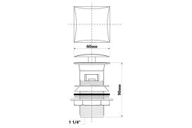 Донный клапан McAlpine для раковины с переливом click-clack 1¼ латунь хром CW60SQCB