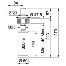 Дозатор для миючого засобу Franke Sirius 350 мл графіт 119.0500.479