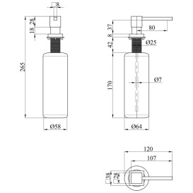 Дозатор для миючого засобу Kroner KRP Spender C008 врізний 480 мл хром CV030017