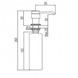 Дозатор для миючого засобу Tres з прихованою ємністю хром 13474110
