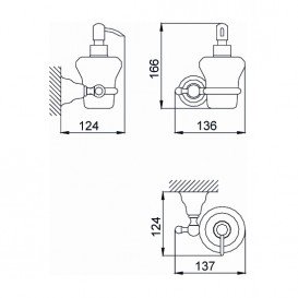 Дозатор для рідкого мила Devit Charlestone з тримачем білий/хром 8024142