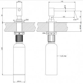Дозатор для рідкого мила Gessi Oxygene Cucina врізний 250 мл хром 29658#031