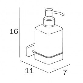 Дозатор для жидкого мыла Inda Lea подвесной матовое стекло/черный матовый A18120 NE 21