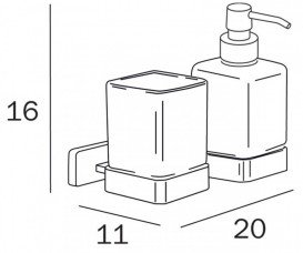 Дозатор для рідкого мила Inda Lea зі склянкою матове скло/хром A1810D CR 21