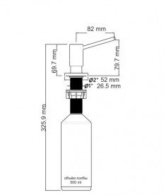 Дозатор для жидкого мыла Kraus 500 мл для кухни врезной черный матовый KSD-43MB