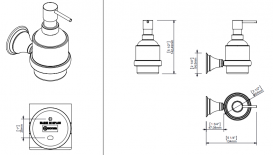 Дозатор для жидкого мыла Sonia Genoa настенный с держателем матовое стекло/латунь хром 107599