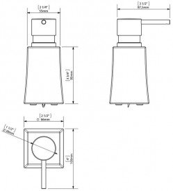 Дозатор для рідкого мила Sonia S7 Mid Сentury Design настільний матове скло/латунь хром 131976