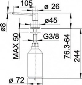 Дозатор для миючого засобу Blanco Piona нержавіюча сталь матова полірування 515992