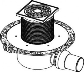 Дренажний трап для душу TECEdrainpoint S S120 з горизонтальним виходом нержавіюча сталь / пластик 3601200