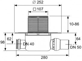 Дренажний трап для душу TECEdrainpoint S S122 з горизонтальним виходом нержавіюча сталь / пластик 3601202