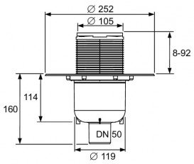 Дренажний трап для душу TECEdrainpoint S S130 з вертикальним виходом нержавіюча сталь / пластик 3601300