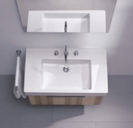 Раковина для ванной подвесная умывальник-столешница Duravit коллекция Vero белая 0329850000