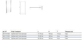 Душевая боковая стенка Geberit Geo 75–80 см прозрачное стекло/серебристый профиль 560.117.00.2