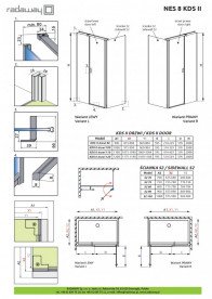 Душова бічна стінка Radaway Nes 8 S2 75 см хром/прозоре скло 10080075-01-01