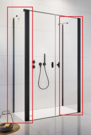 Душевая боковая стенка Radaway Nes 8 Black S2 75 см черный/прозрачное стекло 10080075-54-01