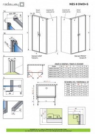 Душевая боковая стенка Radaway Nes 8 Black S2 90 см черный/прозрачное стекло 10080090-54-01