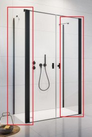 Душевая боковая стенка Radaway Nes 8 Black S2 90 см черный/прозрачное стекло 10080090-54-01